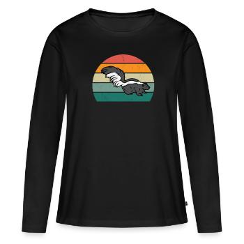 Les mouffettes puent les mammifères défendent la mouffette - T-shirt manches longues Premium bio Femme - noir - Devant - Julia (174cm)