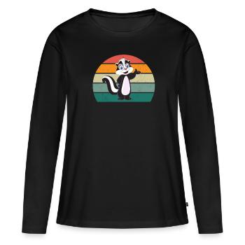Les mouffettes puent les mammifères défendent la mouffette - T-shirt manches longues Premium bio Femme - noir - Devant - Julia (174cm)