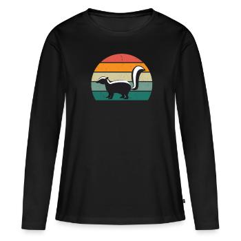 Les mouffettes puent les mammifères défendent la mouffette - T-shirt manches longues Premium bio Femme - noir - Devant - Julia (174cm)