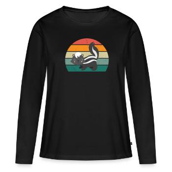 Les mouffettes puent les mammifères défendent la mouffette - T-shirt manches longues Premium bio Femme - noir - Devant - Julia (174cm)