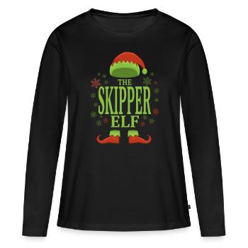 Skipper Elfe de Noël - T-shirt manches longues Premium bio Femme - noir - Devant - Julia (174cm)