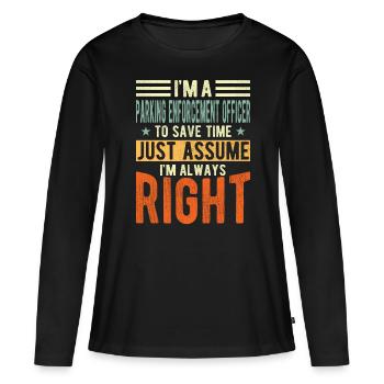 Park official - Women's Premium Organic Long Sleeve Shirt - black - Front - Julia (174cm)