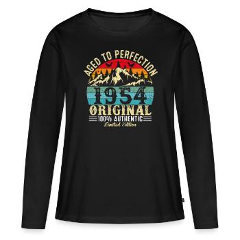 Aged to perfection 1954 original - Women's Premium Organic Long Sleeve Shirt - black - Front - Julia (174cm)