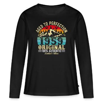 Aged to perfection 1959 original - Women's Premium Organic Long Sleeve Shirt - black - Front - Julia (174cm)