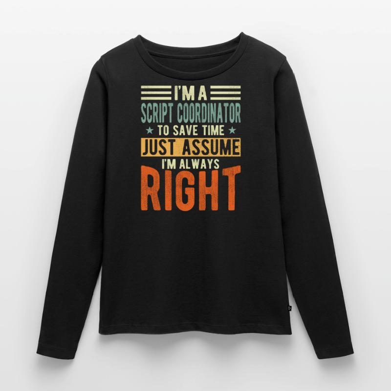 Coordinateur de script T-shirt manches longues Premium bio Femme