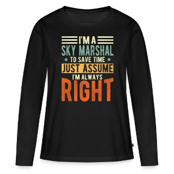 Maréchal du ciel - T-shirt manches longues Premium bio Femme - noir - Devant - Julia (174cm)