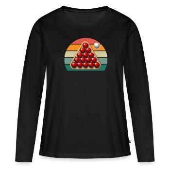 Billiard Queue Billiardtisch Kugel Tasche Snooker - Frauen Premium Bio Langarmshirt - Schwarz - Vorne - Julia (174cm)