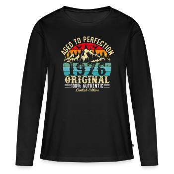 Aged to perfection 1976 original - Women's Premium Organic Long Sleeve Shirt - black - Front - Julia (174cm)