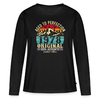 Aged to perfection 1978 original - Women's Premium Organic Long Sleeve Shirt - black - Front - Julia (174cm)