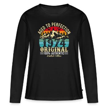 Aged to perfection 1974 original - Women's Premium Organic Long Sleeve Shirt - black - Front - Julia (174cm)