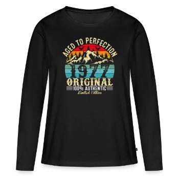 Aged to perfection 1977 Original - Women's Premium Organic Long Sleeve Shirt - black - Front - Julia (174cm)