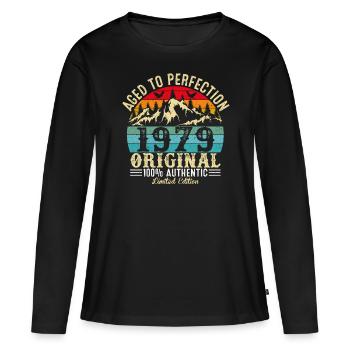 Aged to perfection 1979 Original - Women's Premium Organic Long Sleeve Shirt - black - Front - Julia (174cm)