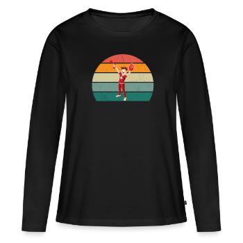Suisse Suisse Suisse Suisse Montagne Suisse Suisse - T-shirt manches longues Premium bio Femme - noir - Devant - Julia (174cm)