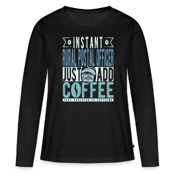 Café de l’agent postal rural disant - T-shirt manches longues Premium bio Femme - noir - Devant - Julia (174cm)