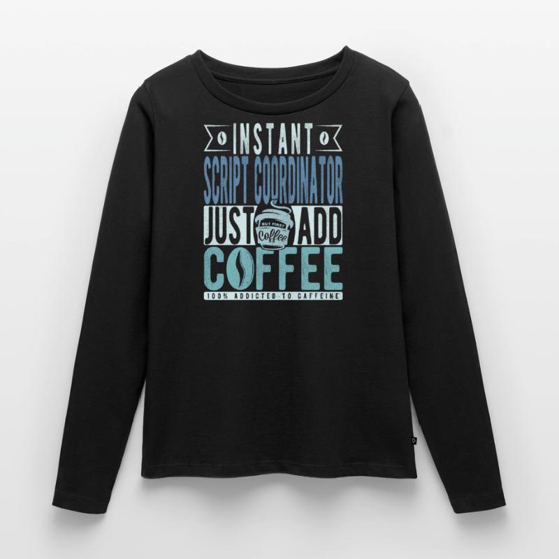 Café du coordinateur de script disant T-shirt manches longues Premium bio Femme