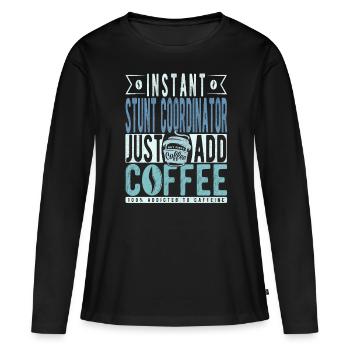 Coordinateur des cascades Café Dicton - T-shirt manches longues Premium bio Femme - noir - Devant - Julia (174cm)