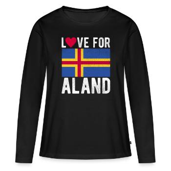 Aland Souvenir - T-shirt manches longues Premium bio Femme - noir - Devant - Julia (174cm)