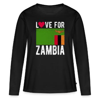 Souvenir de Zambie - T-shirt manches longues Premium bio Femme - noir - Devant - Julia (174cm)