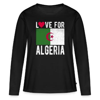 Algérie Souvenir - T-shirt manches longues Premium bio Femme - noir - Devant - Julia (174cm)