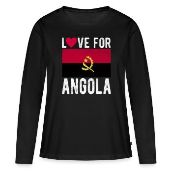 Angola Souvenir - T-shirt manches longues Premium bio Femme - noir - Devant - Julia (174cm)