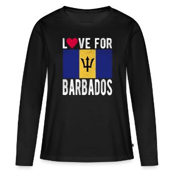 Souvenir de la Barbade - T-shirt manches longues Premium bio Femme - noir - Devant - Julia (174cm)