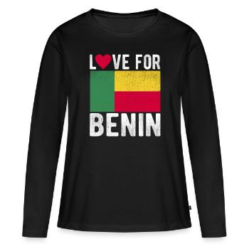 Bénin Souvenir - T-shirt manches longues Premium bio Femme - noir - Devant - Julia (174cm)