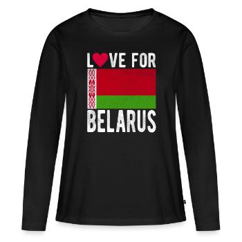 Souvenir Biélorussie - T-shirt manches longues Premium bio Femme - noir - Devant - Julia (174cm)