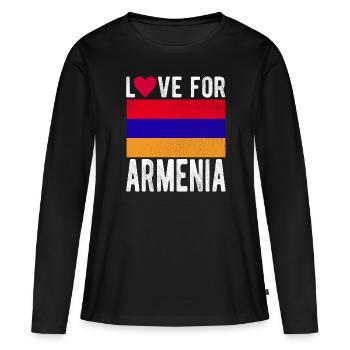 Arménie Souvenir - T-shirt manches longues Premium bio Femme - noir - Devant - Julia (174cm)