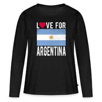 Argentine Souvenir - T-shirt manches longues Premium bio Femme - noir - Devant - Julia (174cm)
