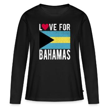 Bahamas Souvenir - T-shirt manches longues Premium bio Femme - noir - Devant - Julia (174cm)