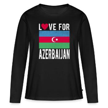 Azerbaïdjan Souvenir - T-shirt manches longues Premium bio Femme - noir - Devant - Julia (174cm)
