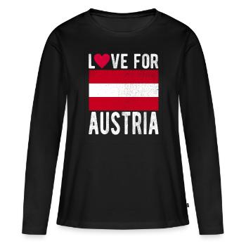 Autriche Souvenir - T-shirt manches longues Premium bio Femme - noir - Devant - Julia (174cm)