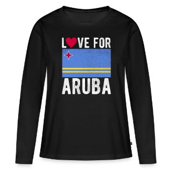 Souvenir d’Aruba - T-shirt manches longues Premium bio Femme - noir - Devant - Julia (174cm)