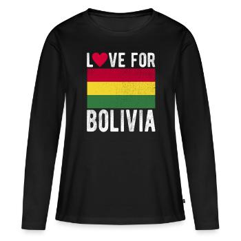Souvenir Bolivie - T-shirt manches longues Premium bio Femme - noir - Devant - Julia (174cm)