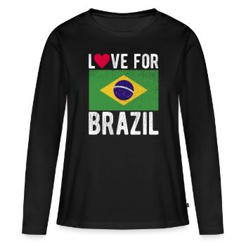 Brésil Souvenir - T-shirt manches longues Premium bio Femme - noir - Devant - Julia (174cm)