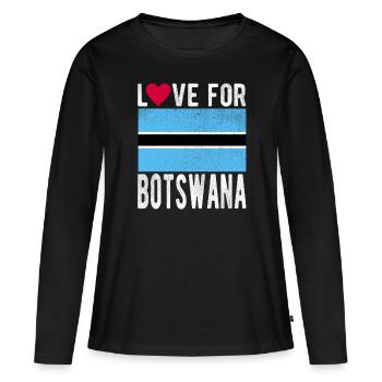 Botswana Souvenir - Frauen Premium Bio Langarmshirt - Schwarz - Vorne - Julia (174cm)
