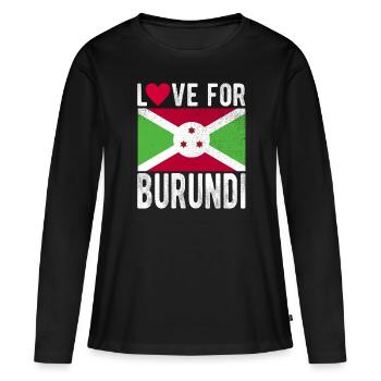 Burundi Souvenir - T-shirt manches longues Premium bio Femme - noir - Devant - Julia (174cm)