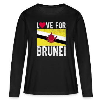 Brunei Souvenir - T-shirt manches longues Premium bio Femme - noir - Devant - Julia (174cm)