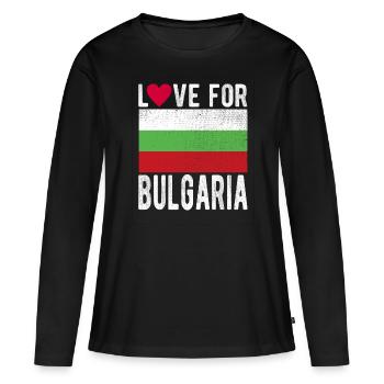 Bulgarie Souvenir - T-shirt manches longues Premium bio Femme - noir - Devant - Julia (174cm)