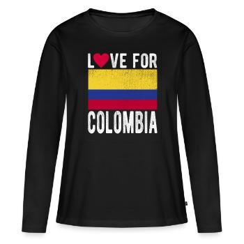 Colombie Souvenir - T-shirt manches longues Premium bio Femme - noir - Devant - Julia (174cm)