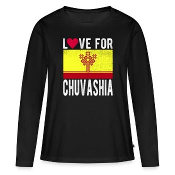 Souvenir de Tchouvachie - T-shirt manches longues Premium bio Femme - noir - Devant - Julia (174cm)