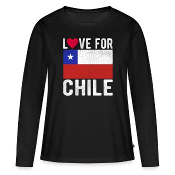 Chili Souvenir - T-shirt manches longues Premium bio Femme - noir - Devant - Julia (174cm)
