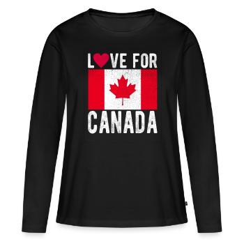 Canada Souvenir - T-shirt manches longues Premium bio Femme - noir - Devant - Julia (174cm)
