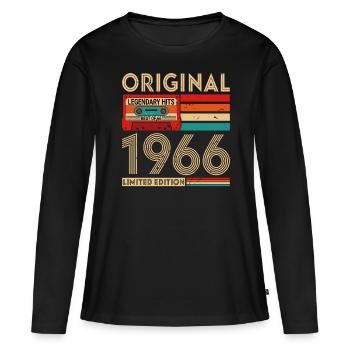 Original legendäre Hits Das Beste von 1966 - Frauen Premium Bio Langarmshirt - Schwarz - Vorne - Julia (174cm)