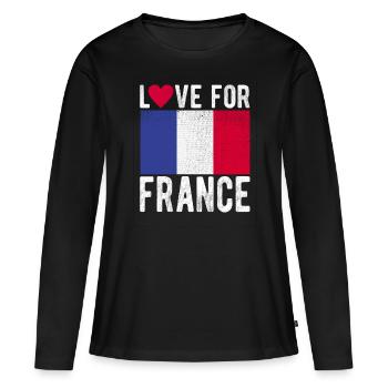 France Souvenir - T-shirt manches longues Premium bio Femme - noir - Devant - Julia (174cm)