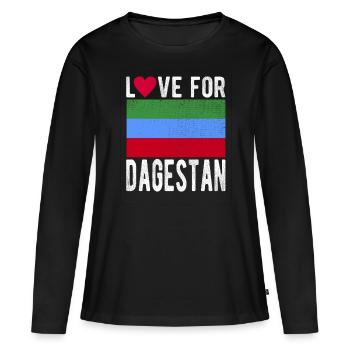 Souvenir du Daghestan - T-shirt manches longues Premium bio Femme - noir - Devant - Julia (174cm)