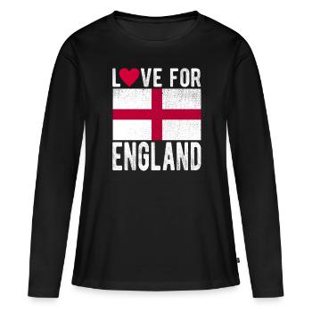 Angleterre Souvenir - T-shirt manches longues Premium bio Femme - noir - Devant - Julia (174cm)