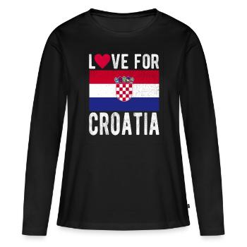 Croatie Souvenir - T-shirt manches longues Premium bio Femme - noir - Devant - Julia (174cm)