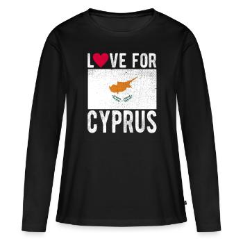 Souvenir de Chypre - T-shirt manches longues Premium bio Femme - noir - Devant - Julia (174cm)
