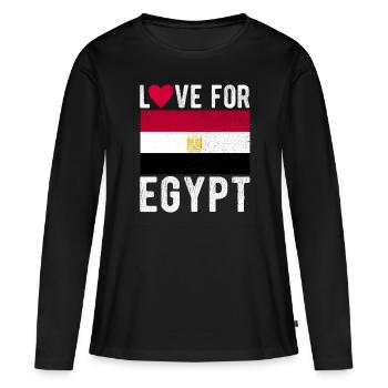 Egypte Souvenir - T-shirt manches longues Premium bio Femme - noir - Devant - Julia (174cm)